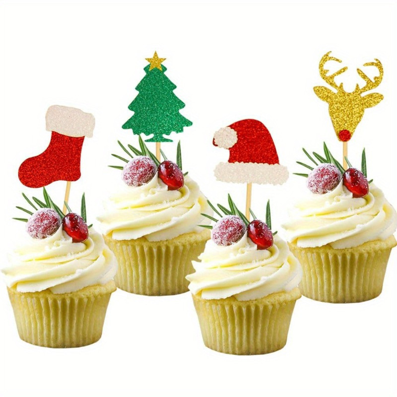 Christmas Cupcake Liners Elk Christmas Tree Snowman - Temu