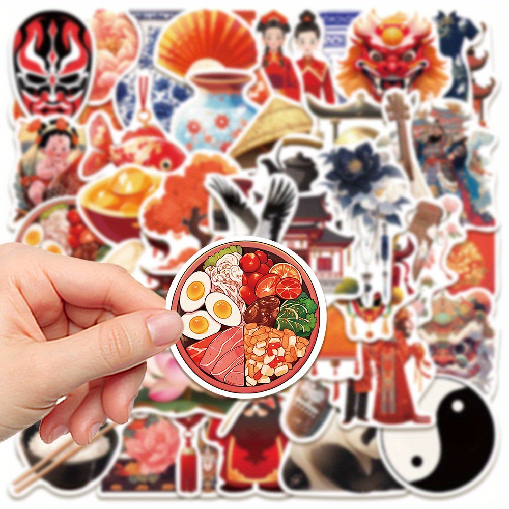 100PCS Chinese Lunar Stickers For Festival Decor, Vinyl Waterproof Chinese  New Year Zodiac Stickers For Scrapbook Laptop Luggage, Aesthetics Stickers  For Adults