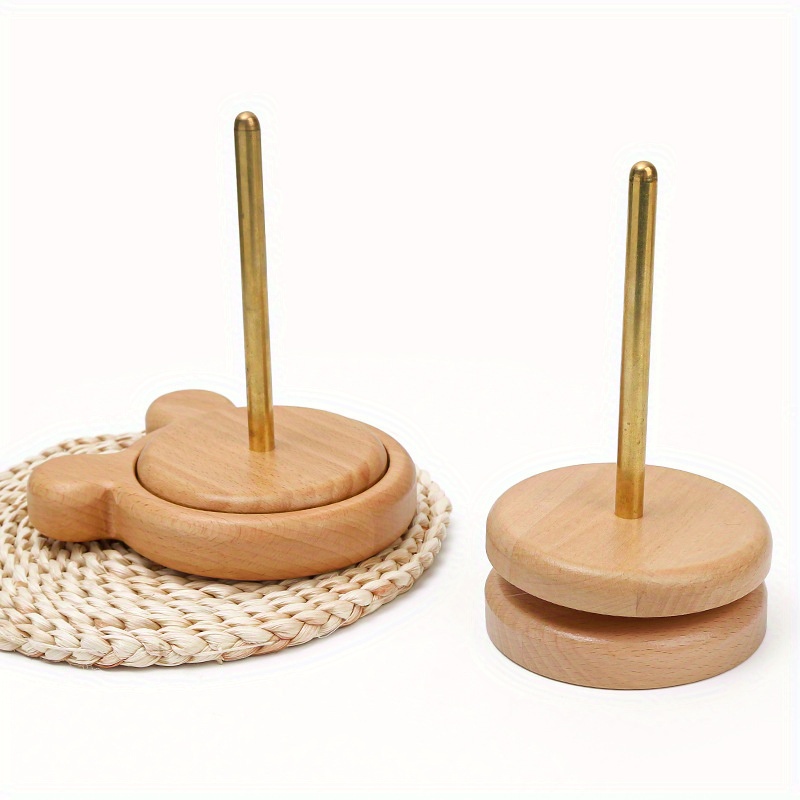 Wood Yarn Holder For Knitting Crochet Wooden Frame With Hole In The Middle,  Prevent Yarn Tangli