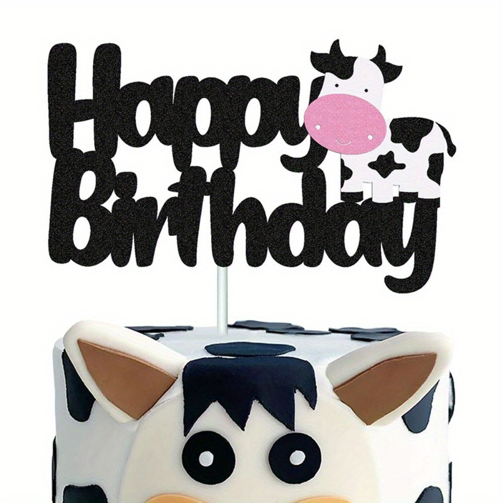 Decoración de pastel de animales de granja rosa para niñas, temática de  animales de granja, fiesta de cumpleaños, decoración de pastel de vaca para