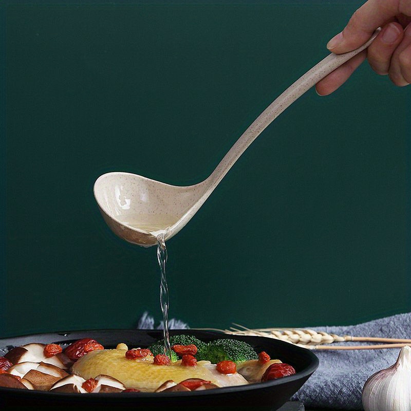 Ceramics - Juego de 2 cucharones de sopa grandes con cucharas ranuradas,  cucharones de cocina, cucharas coladoras de ollas calientes para cocinar