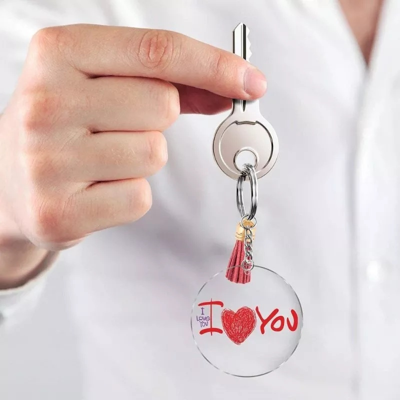 Acrylic Keychain Blanks Set With Tassels Pendant Clear - Temu