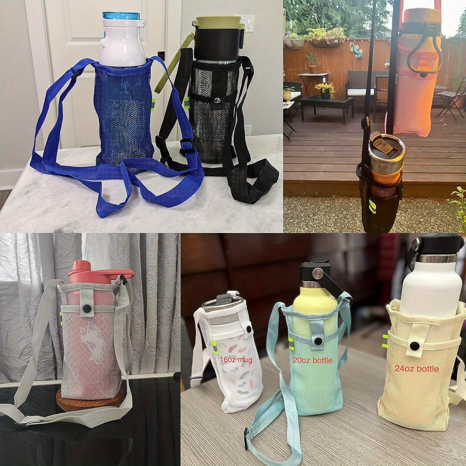 Water Bottle Holder Water Bottle Carrier with Adjustable Shoulder