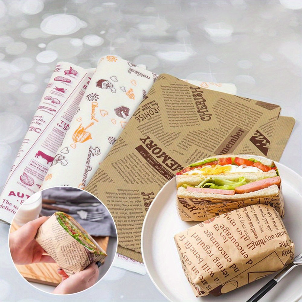 200 hojas de papel para envolver hamburguesas,papel para envolver alimentos, papel a prueba de grasa para pan,sándwich,hamburguesa,papas fritas,empaque  para hornear. : : Hogar y Cocina