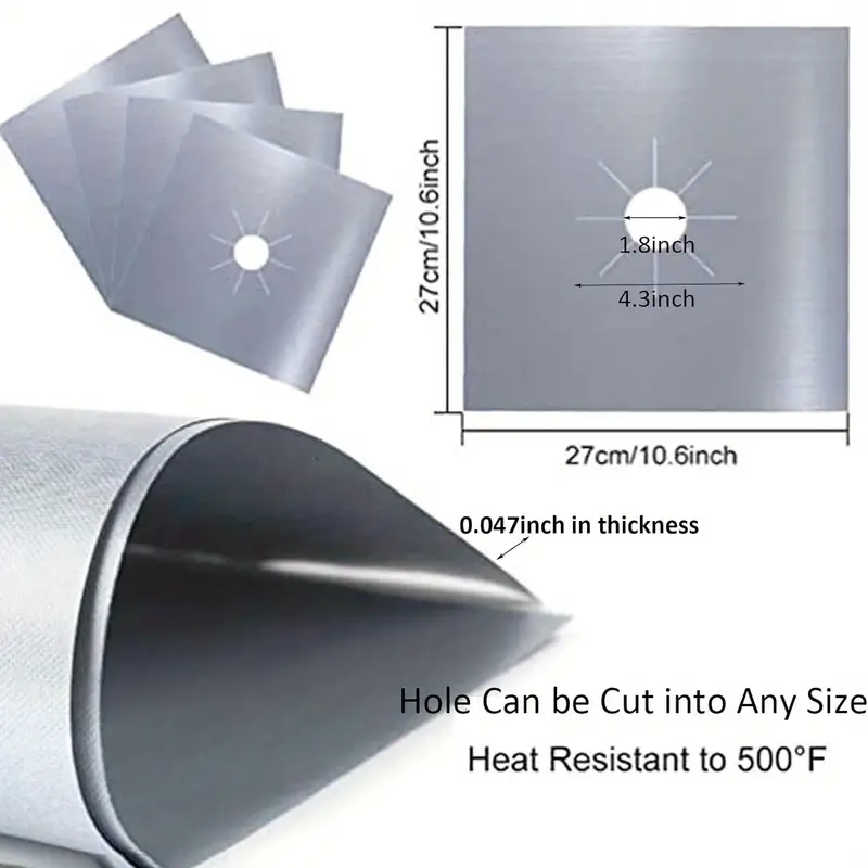 Acquista Copertura in alluminio riutilizzabile Protezione per fornello a  gas Fodera antiaderente per bruciatore per piano cottura Fodera pulita
