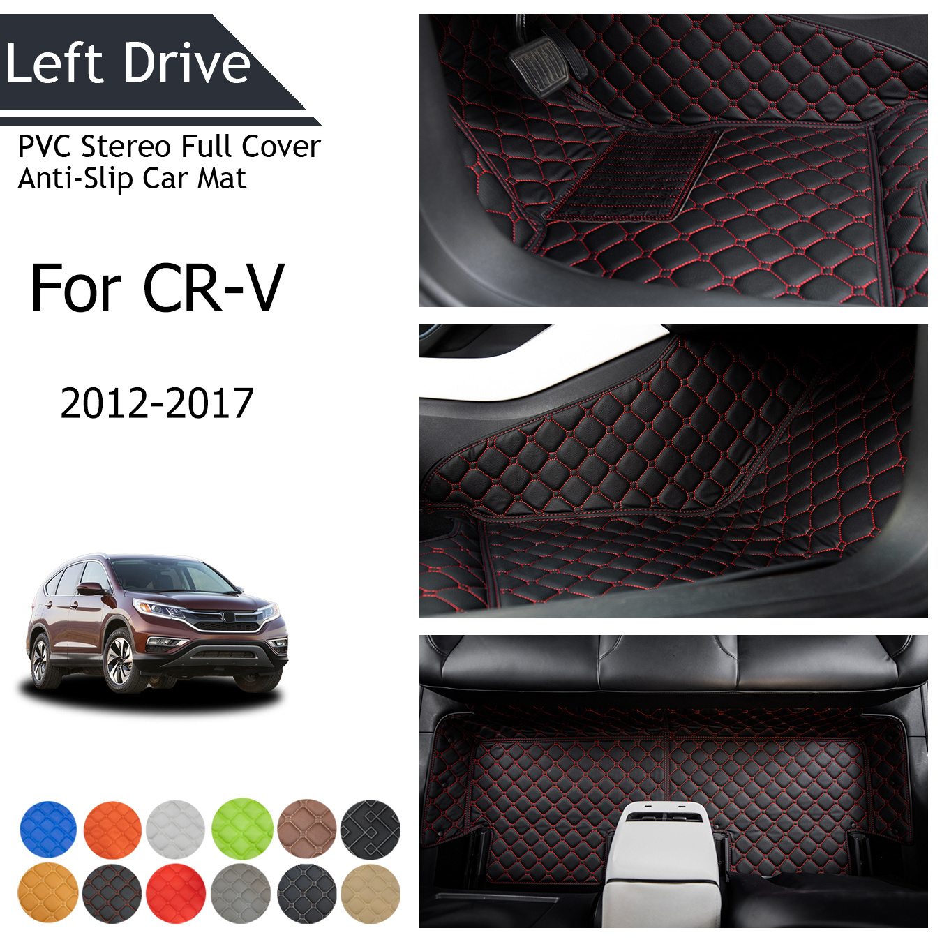 

Tegart [lhd]for Honda For Cr-v 2012-2017 3 Layers Pvc Stereo Full Cover Anti-slip Car Mats