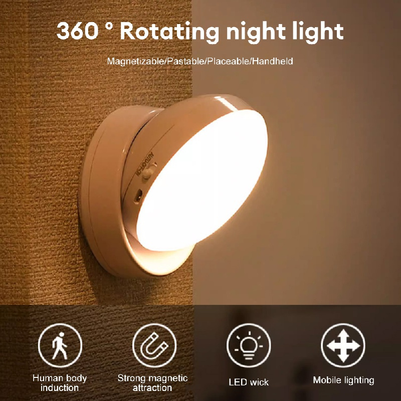 LED LAMP 360° : Lampe LED Sans Fil avec Détecteur de Mouvement