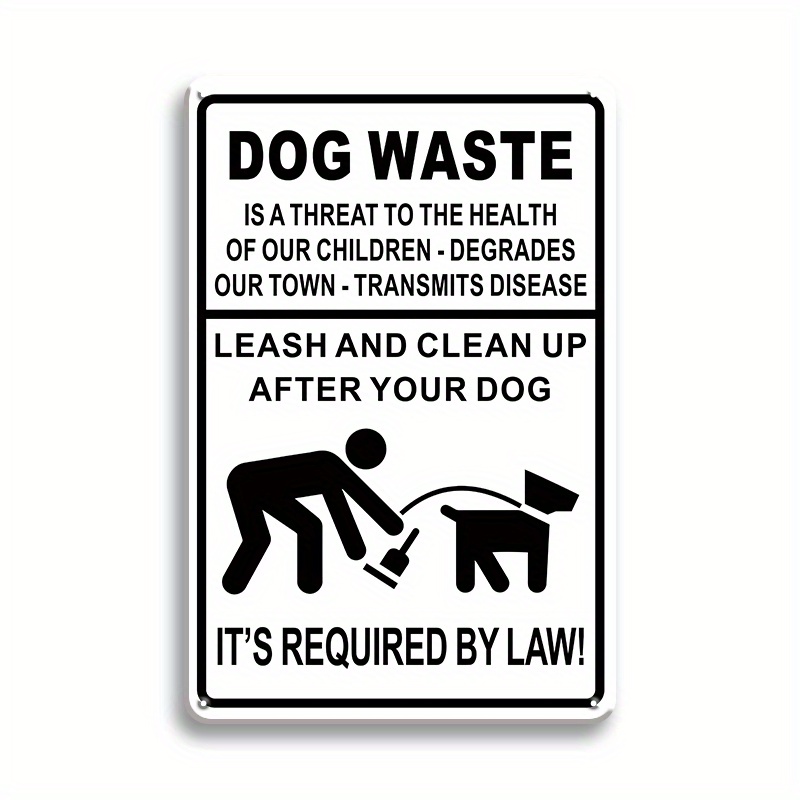 Metal Sign Dog Waste Leash Clean Dog Tin Signs Outdoor Park - Temu