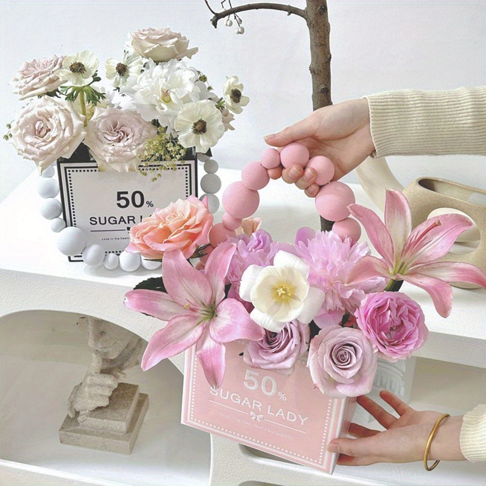 Portable Flower Box PVC Clear Handbag Foldable Rose Florist Bouquet Wedding  Gift Packing Bag Environmentally Travel Storage Bags