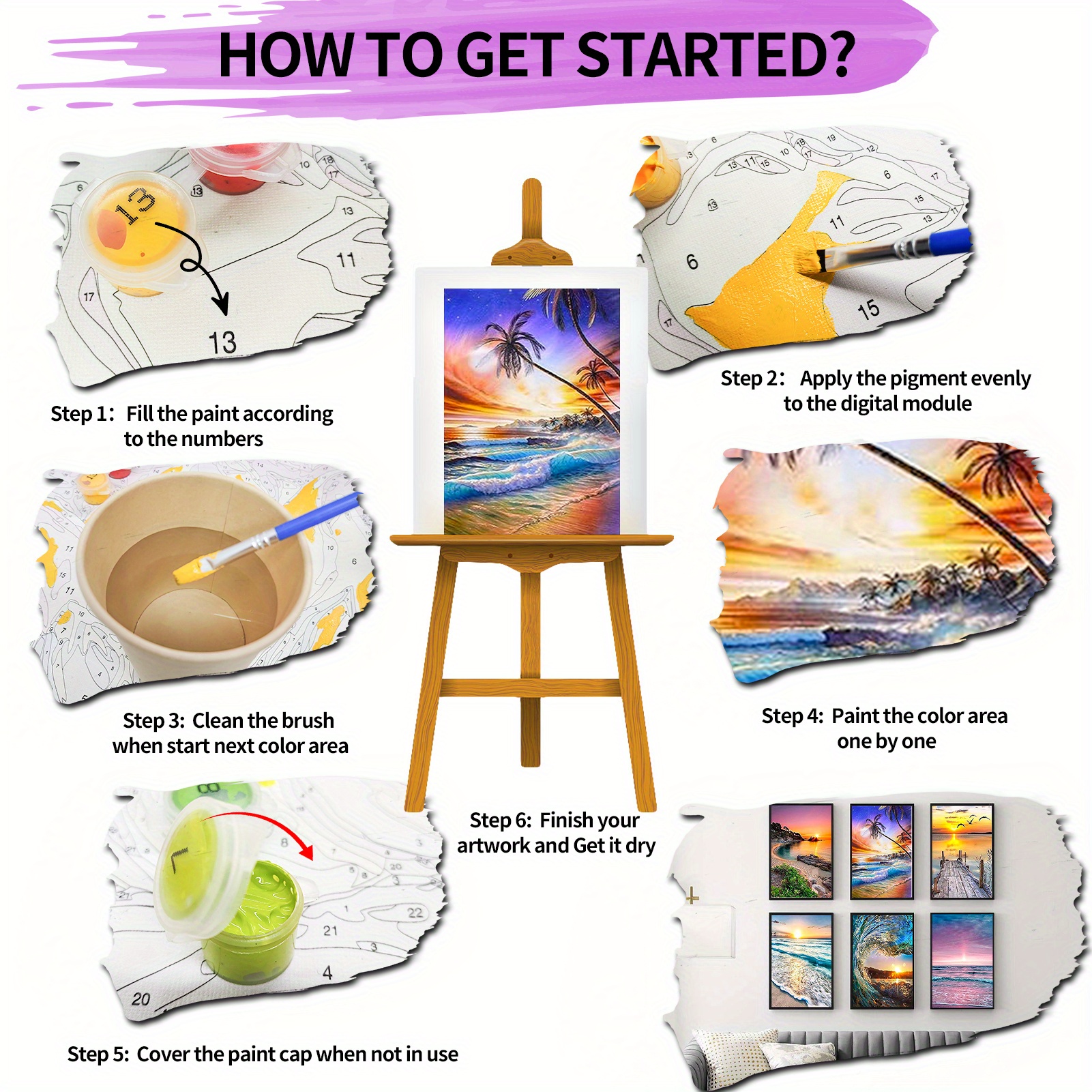 Beach Sunset Paint By Number For Adults Without Frame Diy - Temu