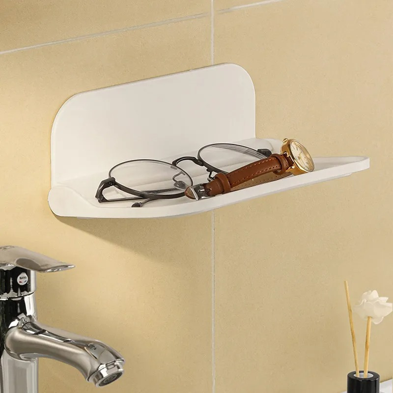 2pcs Bedroom Bathroom No Drill Wall Mounted Floating Shelf For Smart  Speaker