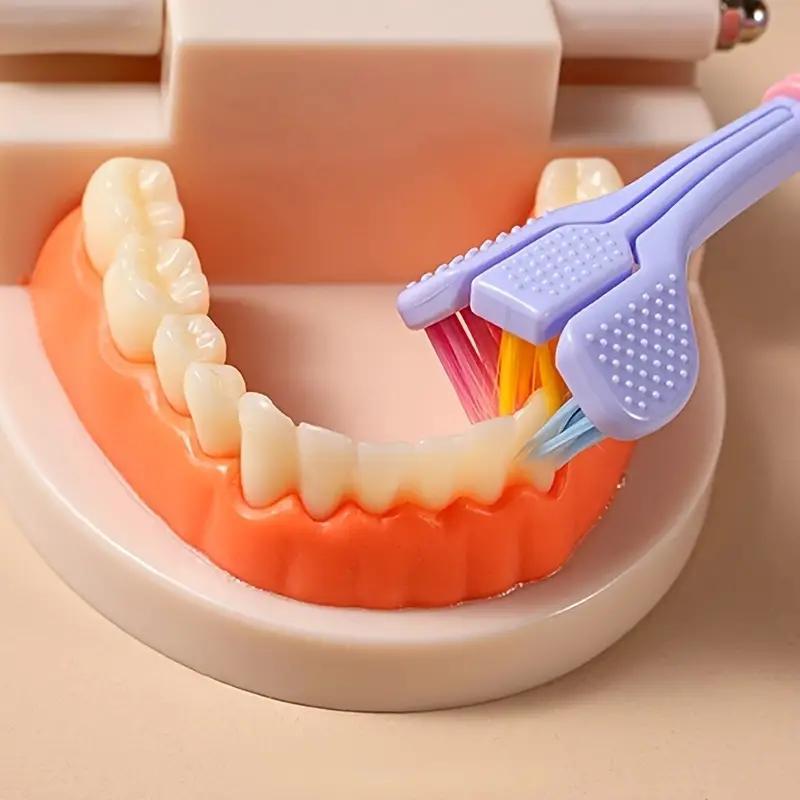 Three Sided Child's Toothbrush Soft Bristle Brush Deep Oral - Temu