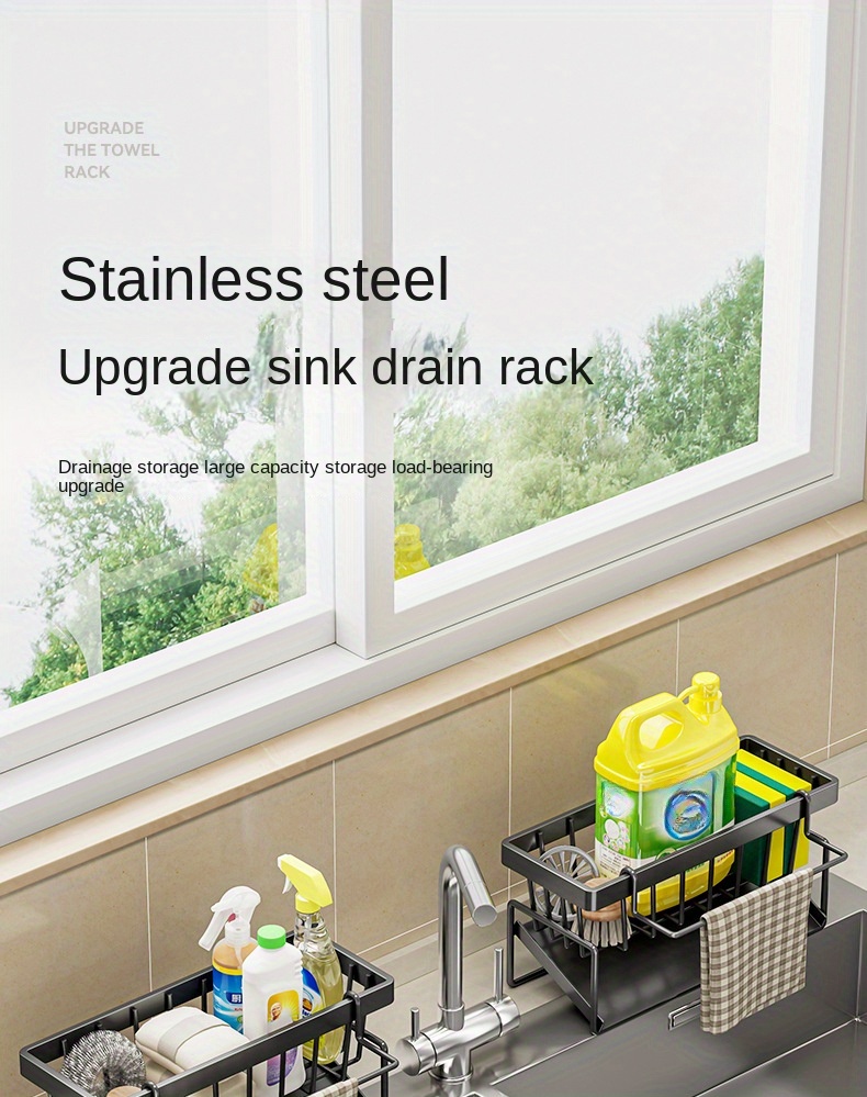 Kitchen Rack, Rag Drain Rack, Punch-free Household Spice Rack, Sink Faucet Sink  Rack - Temu