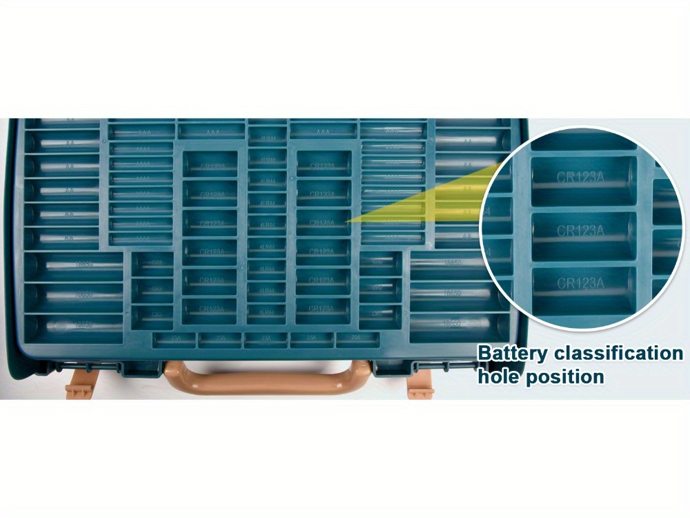  Battery Storage Organizer Case Holder Box with Tester,  Double-Sided Batteries Fits for 269 Caddy Container AA AAA AAAA 3A 4A 9V C  D Lithium 23A 4LR44 CR123A CR1632 CR2032 - Black 