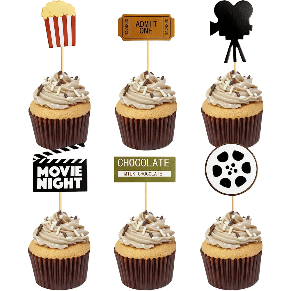 Movie Cupcake Toppers Movie Theme Cupcake Decoration Popcorn - Temu