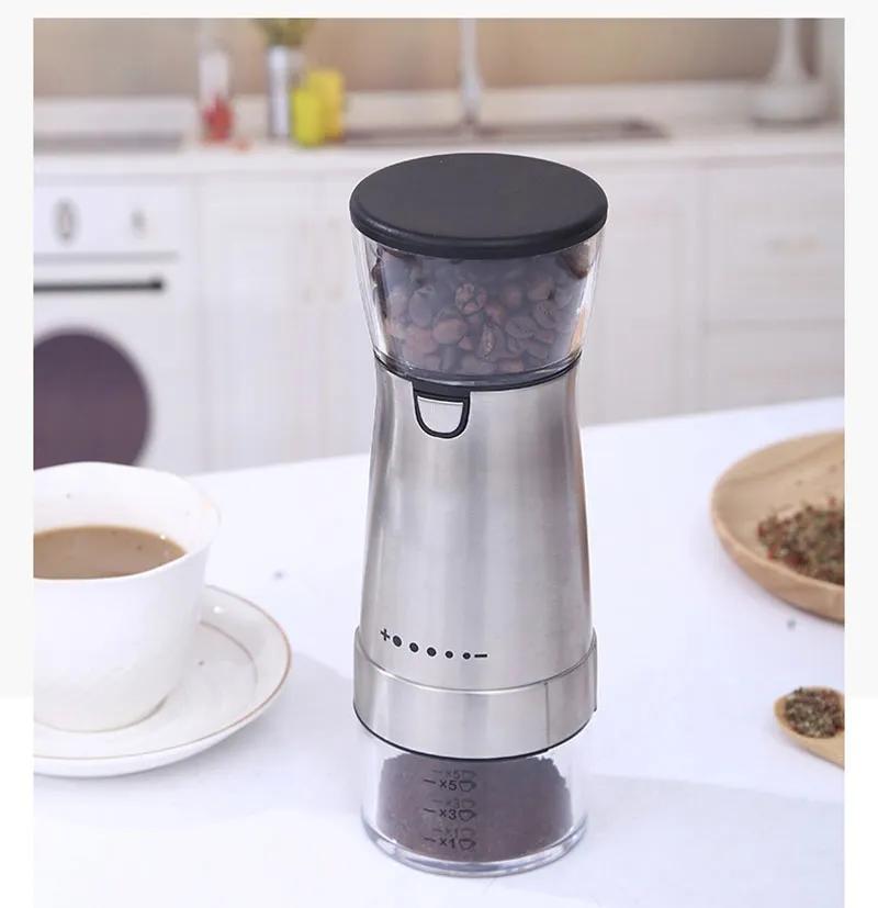Electric Coffee Grinder, Usb Rechargeable Stainless Steel Manual Coffee  Mill Machine Bean Grinders Kitchen Accessories - Temu