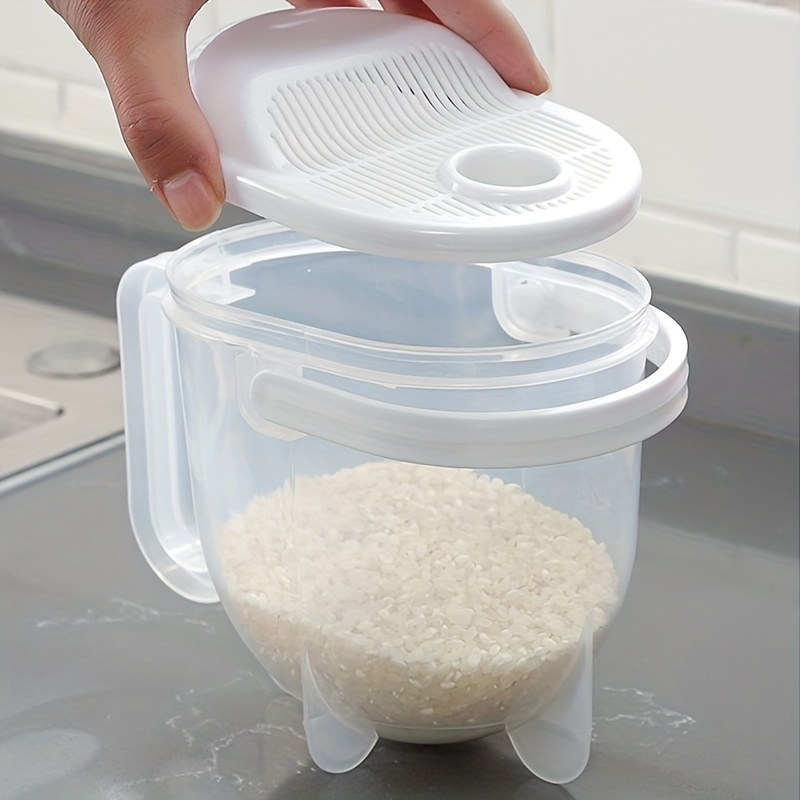 Passoire à riz transparente avec couvercle, bol de cuisine, lavage