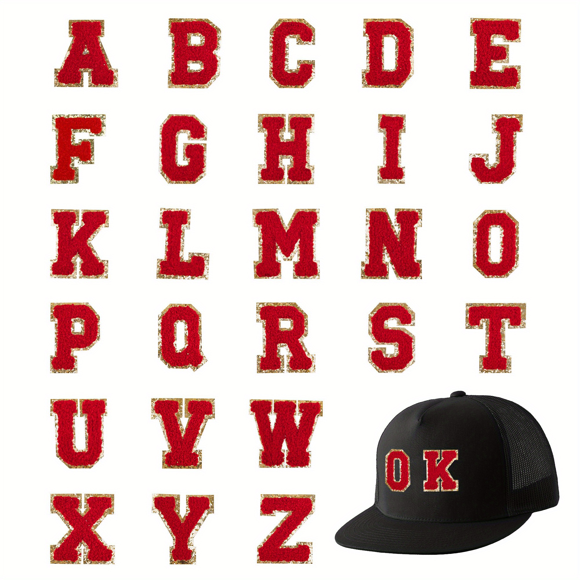 2 Sheets Iron On Letters For Clothing ,guangyintong HTV Heat Transfer Vinyl  Alphanumeric Design For DIY Hats Clothes Bags Etc.