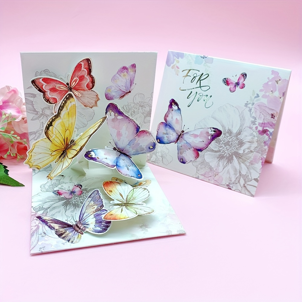 1 Pièce Carte Pop up Papillon Carte De Vœux Exquise Carte - Temu