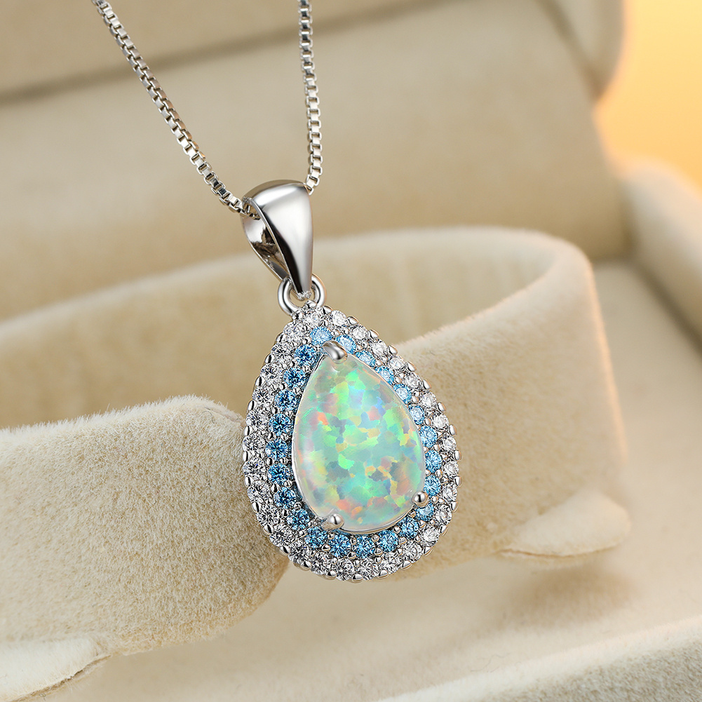 1pc fashionable bohemian style drop shaped synthetic opal