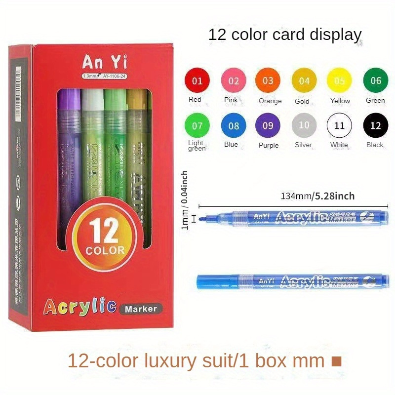 Water-soluble Waterproof Acrylic Marker Set Watercolor Pen Art Paint Watercolor  Pen - Temu