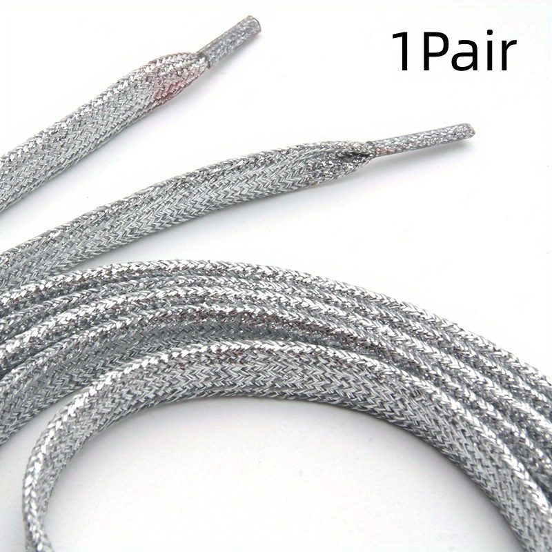 Thickened Fashion Shiny Silver Wire Shoelaces For - Temu