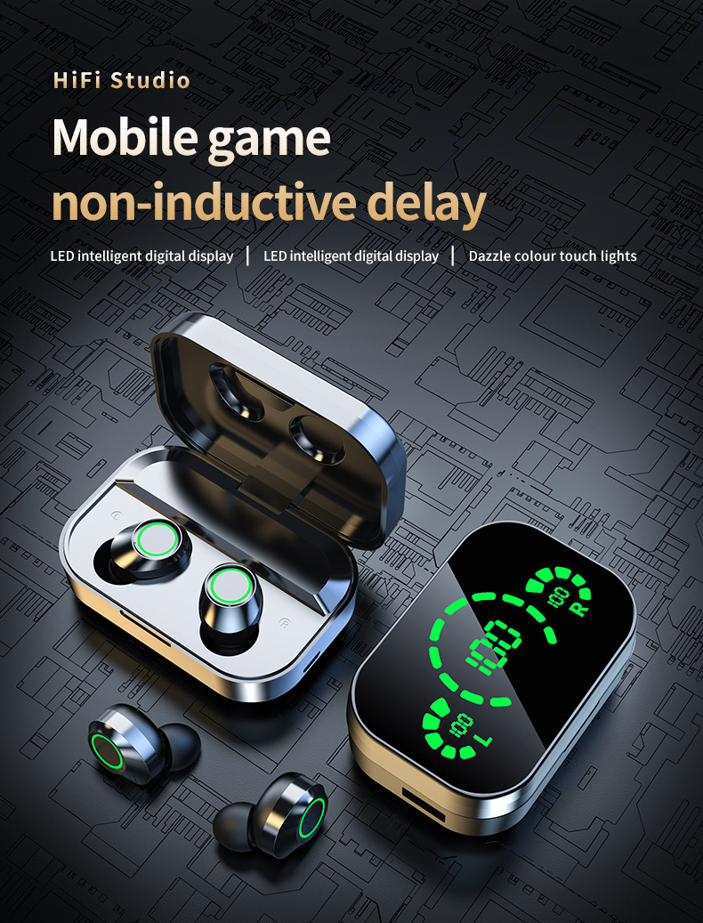 Wireless In-ear Earphones With Led Display And Noise Reduction_voghion.com