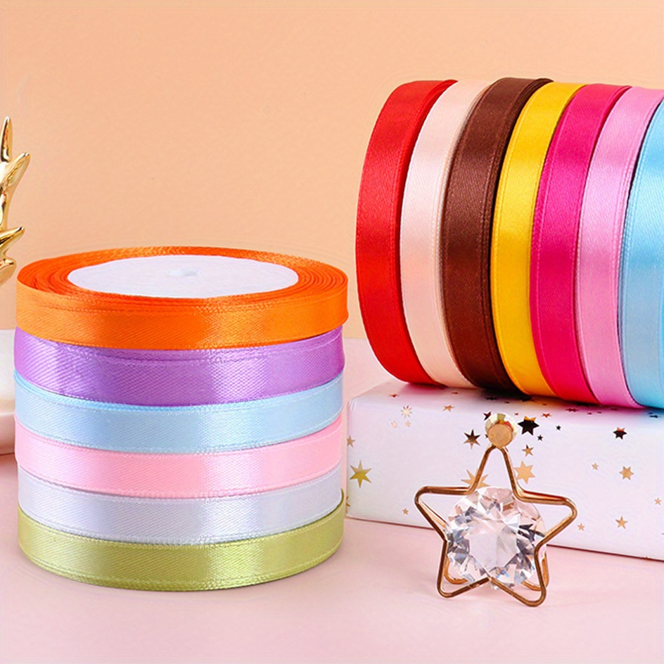 Satin Ribbon 2PCS Flower Ribbon For Bouquet Bow Making Floral Craft Ribbon  For Wedding Party Decor Satin Apparel Gift Wrapping