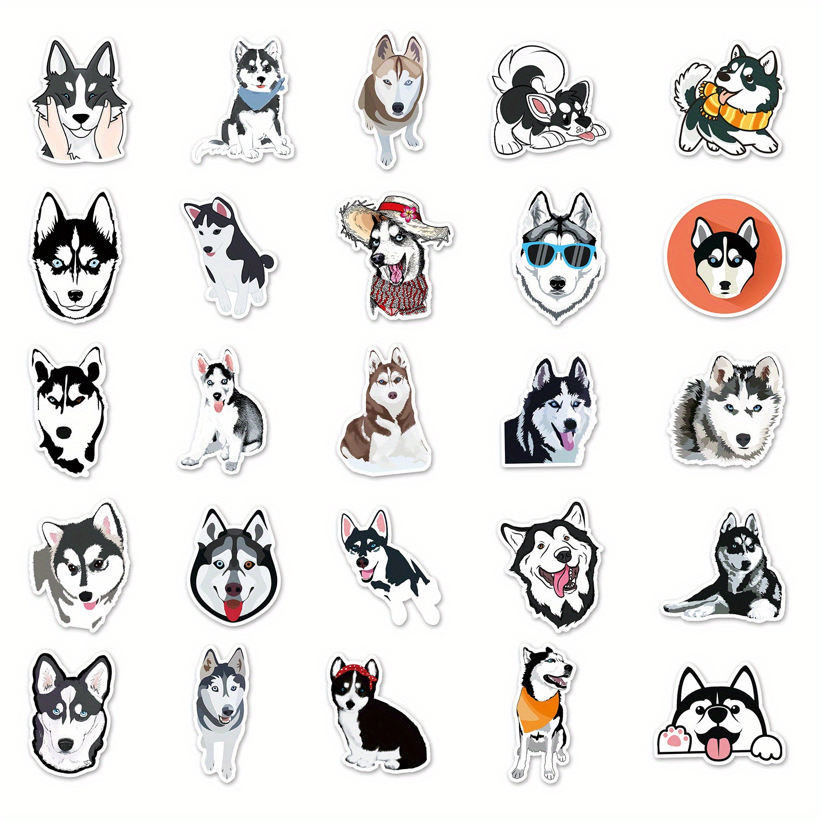 Husky Sticker Pet Sticker Y Cute Cartoon Graffiti Waterproof - Temu