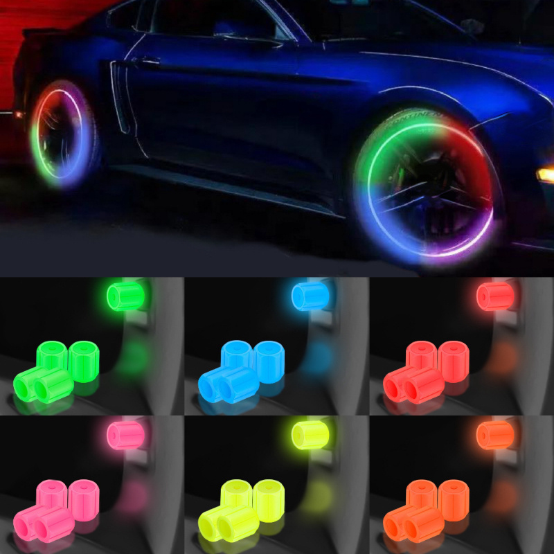 10 Pieces Bouchon Pneu Voiture,Fluorescent Car Tire Valve Caps,Bouchons de  Valve de Pneu fluorescents pour Voiture, Camion, SUV, Moto, vélo (Bleu)