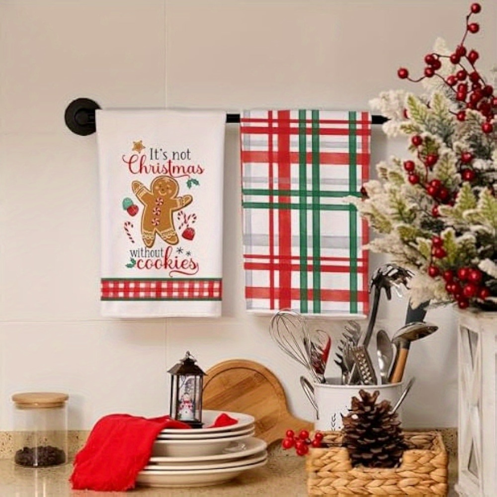Christmas Gingerbread Cookie Kitchen Towel, Christmas Cookies Tea Towel, Christmas  Kitchen Decor, Secreta Santa Gifts, Fun Tea Towels 