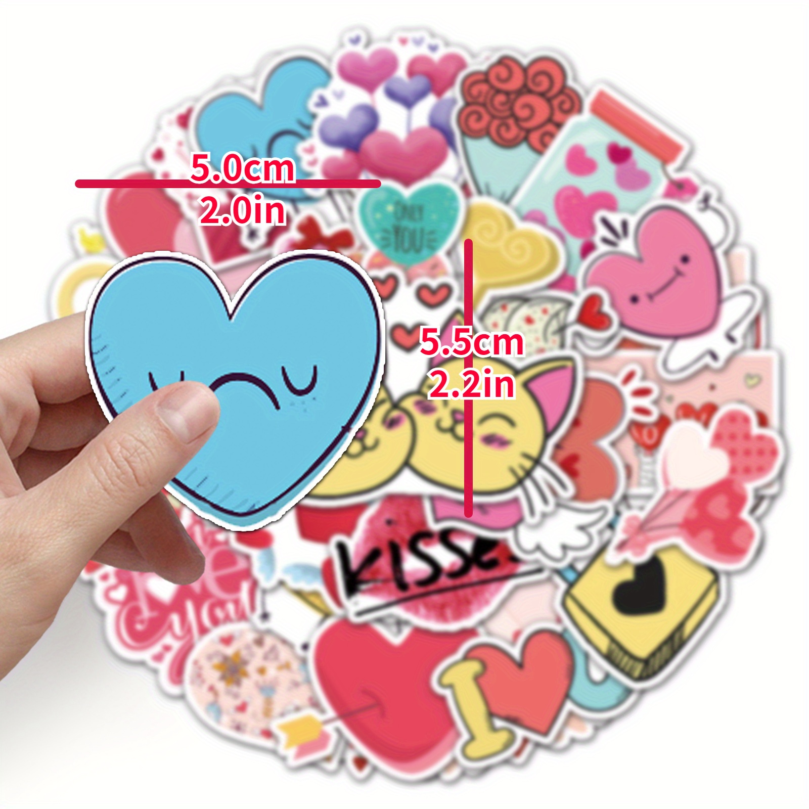 50pcs Pegatinas San Valentín Amor Lindo Dibujos Animados - Temu