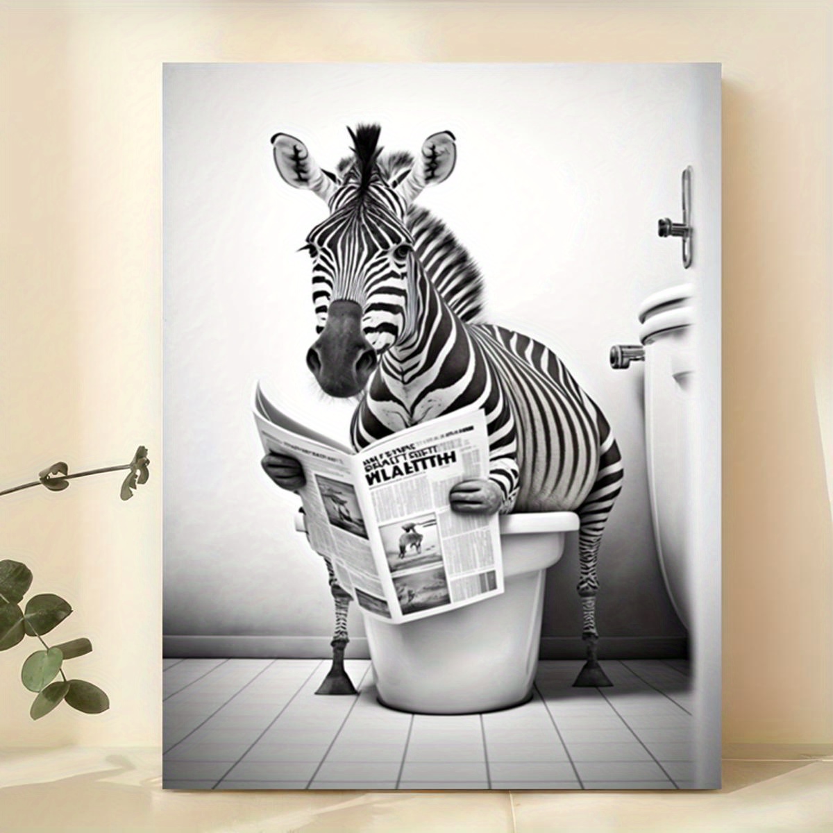 Zebra Reading Newspaper Wall Art