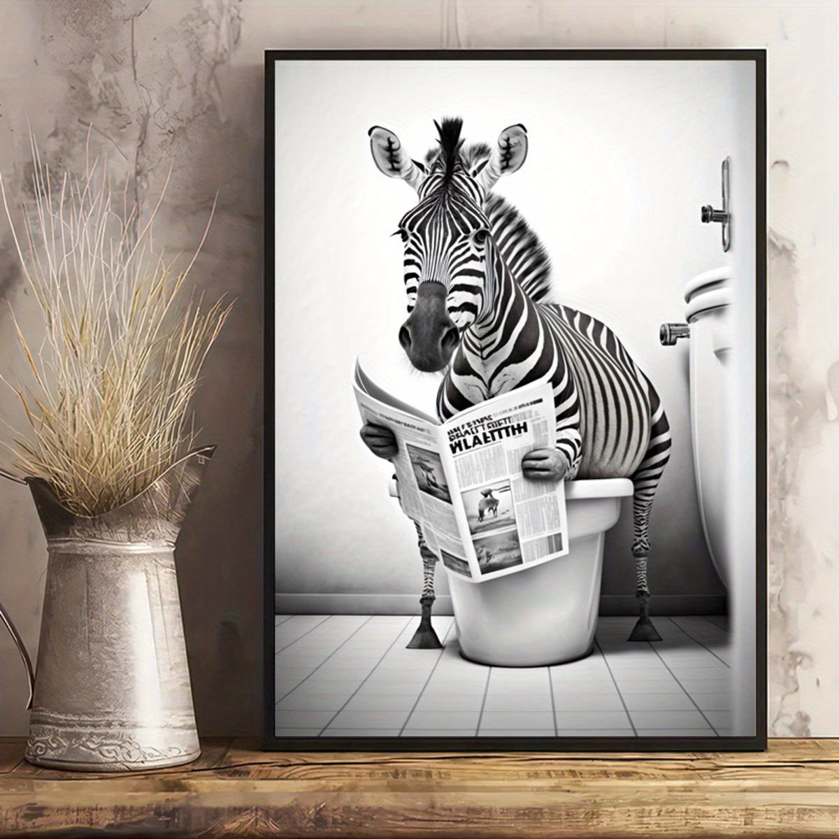 Zebra Reading Newspaper Wall Art