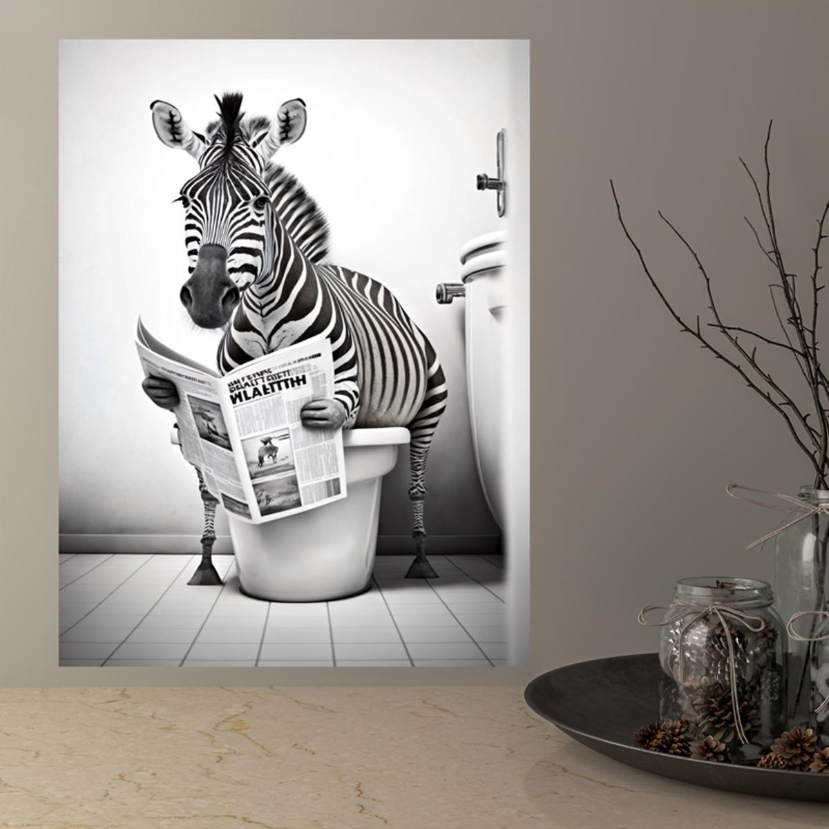 Zebra Reading Newspaper Wall Art