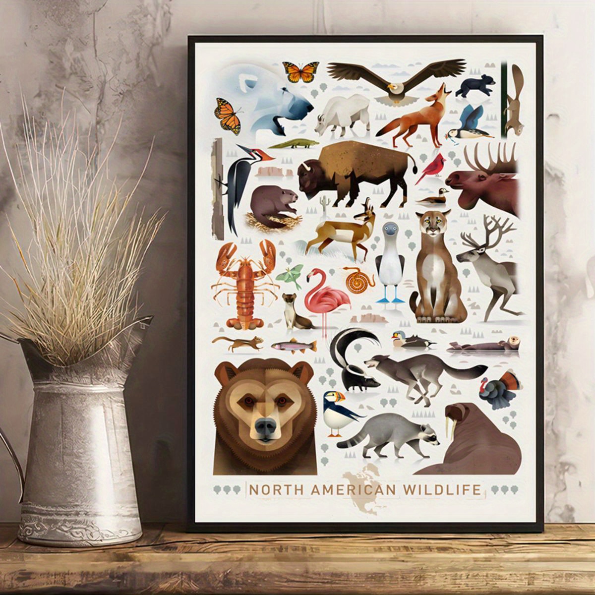 North American Wildlife Poster