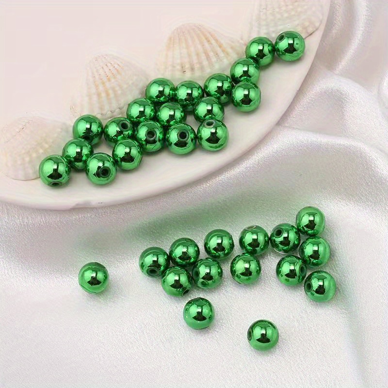 A Pack Acrylic Solid Color Round Beads Christmas Beads For - Temu