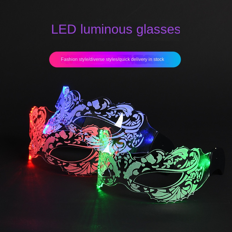 Occhiali natalizi a LED occhiali luminosi colorati per Music Bar KTV  decorazione per feste occhiali acrilici a LED Festival Performance Prop