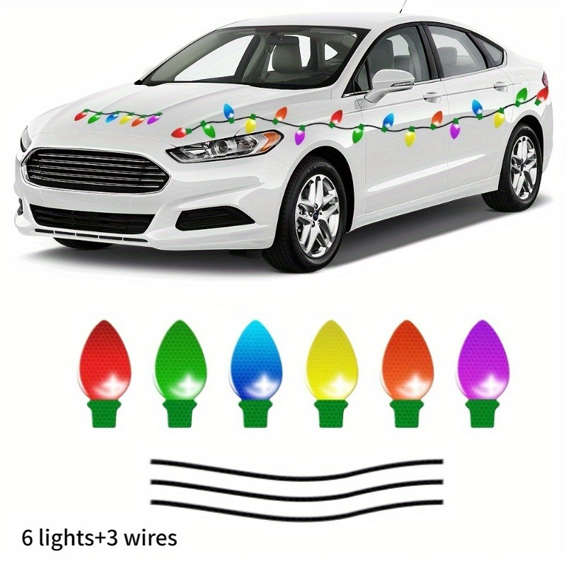 Reflective Light Bulb Magnet Sticker Set Christmas Car