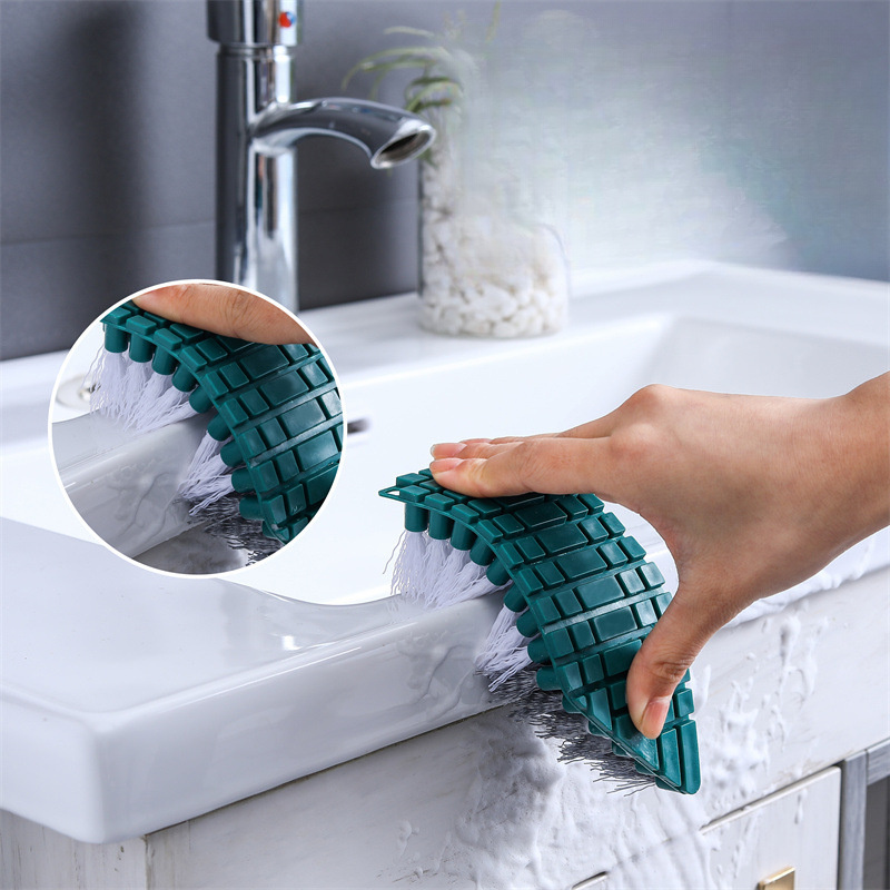  2 Pcs Crevice Cleaning Brush Bendable Brush Multifunctional  Hard Bristle Crevice Gap Scrub Grout Curved Brush Household Cleaning Tool  for Bathroom Kitchen 2 Types : Home & Kitchen