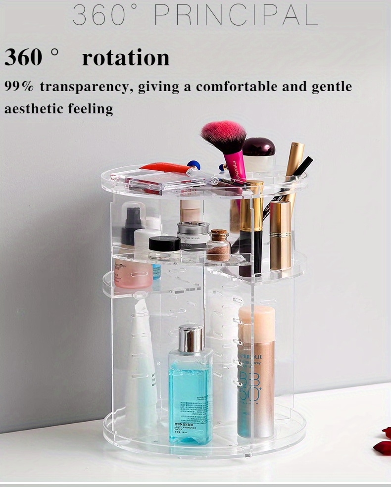 360° Rotating Makeup Organizer Adjustable Skincare Perfume - Temu