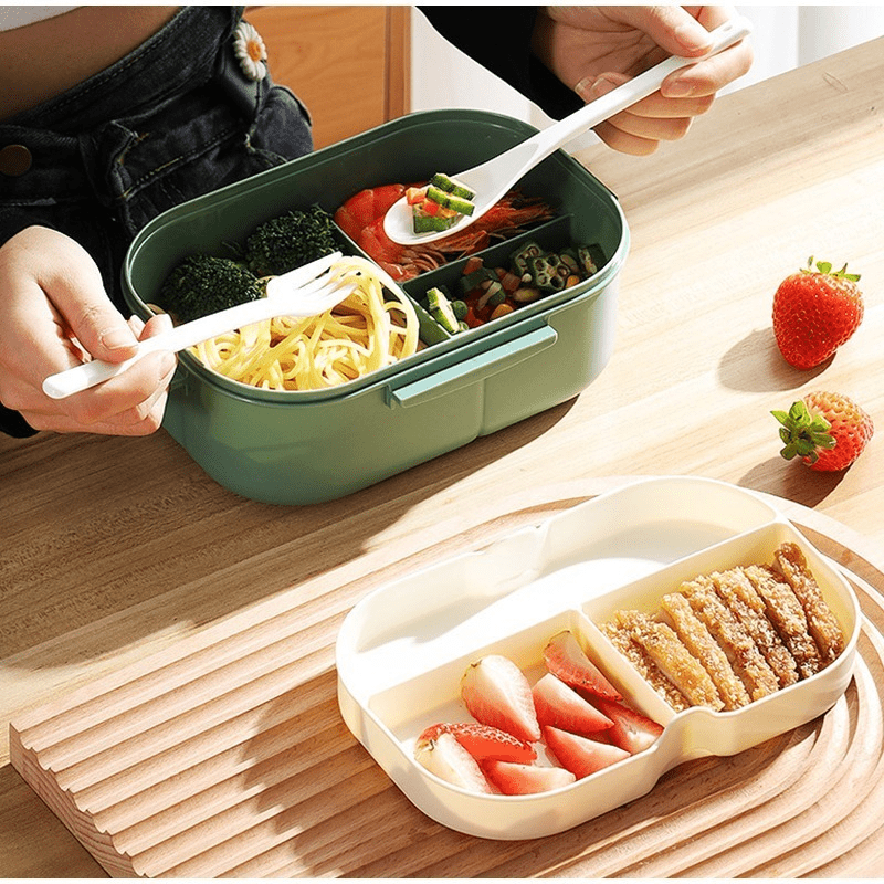 Stackable Reusable Thermal Lunch Box With Utensils, Rectangular Food  Container With Compartments, Suitable For Male And Female, Office And  Picnic Food Containers, Kitchen Supplies - Temu