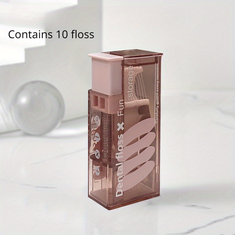 Portable Floss Dispenser Refillable Dental Floss Storage 10 Dental Picks in  Box,Compact Auto-Floss Dispenser with 10 Floss Sticks,Dental Floss Picks