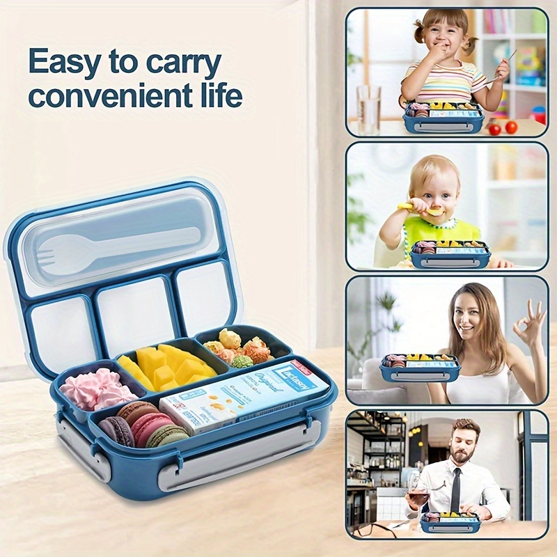 1pc 4-Compartment Bento Lunch Box - Microwave, Dishwasher, and Freezer Safe  - Perfect for Back to School and On-the-Go Meals