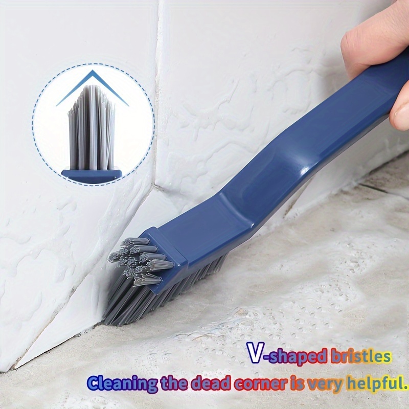 V-shaped Crevice Brush, Bathroom Long Handle Brush, Floor Brush, Toilet,  Hand Wash Pool, Bathtub, Tile, Hard Bristles, Cleaning Floor Seam Brush -  Temu