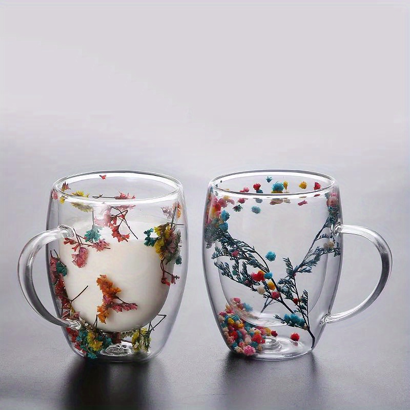 Double Wall Glass Cups With Handle Creative Transparent - Temu