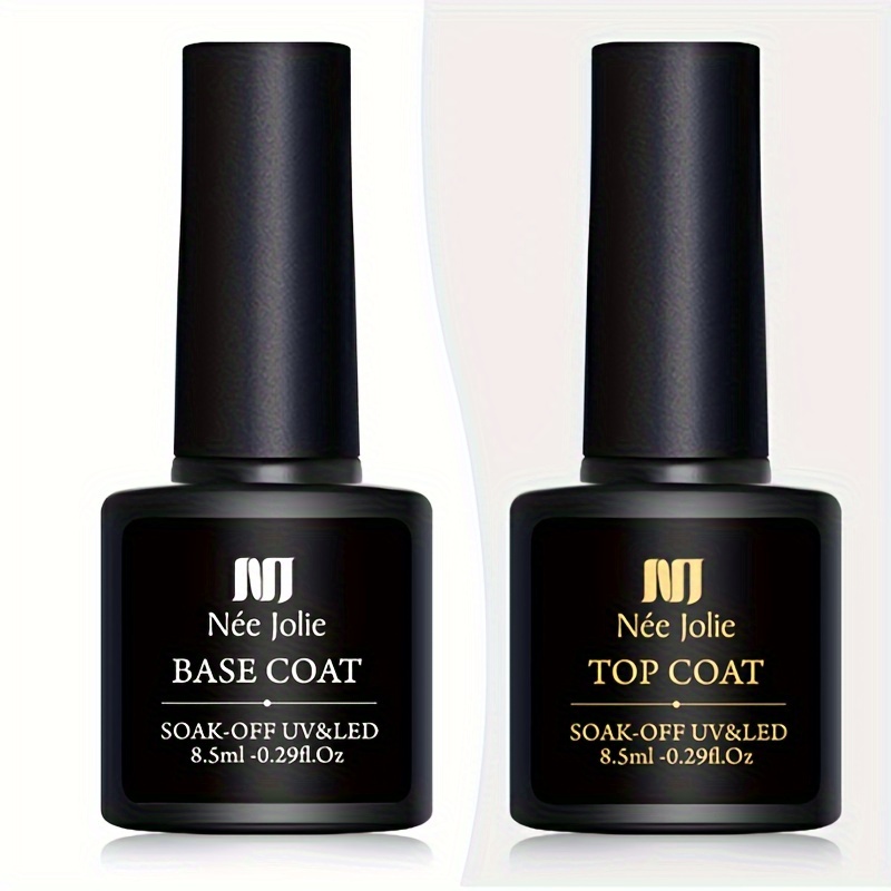 Yazgel Base Top Coat Gel Polish Set Soak Off Transparent Gel - Temu