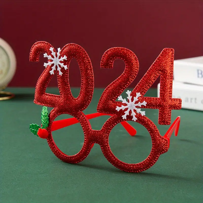 2024 Glasses Frame, New Year Party Decor, Decorative Party Glasses