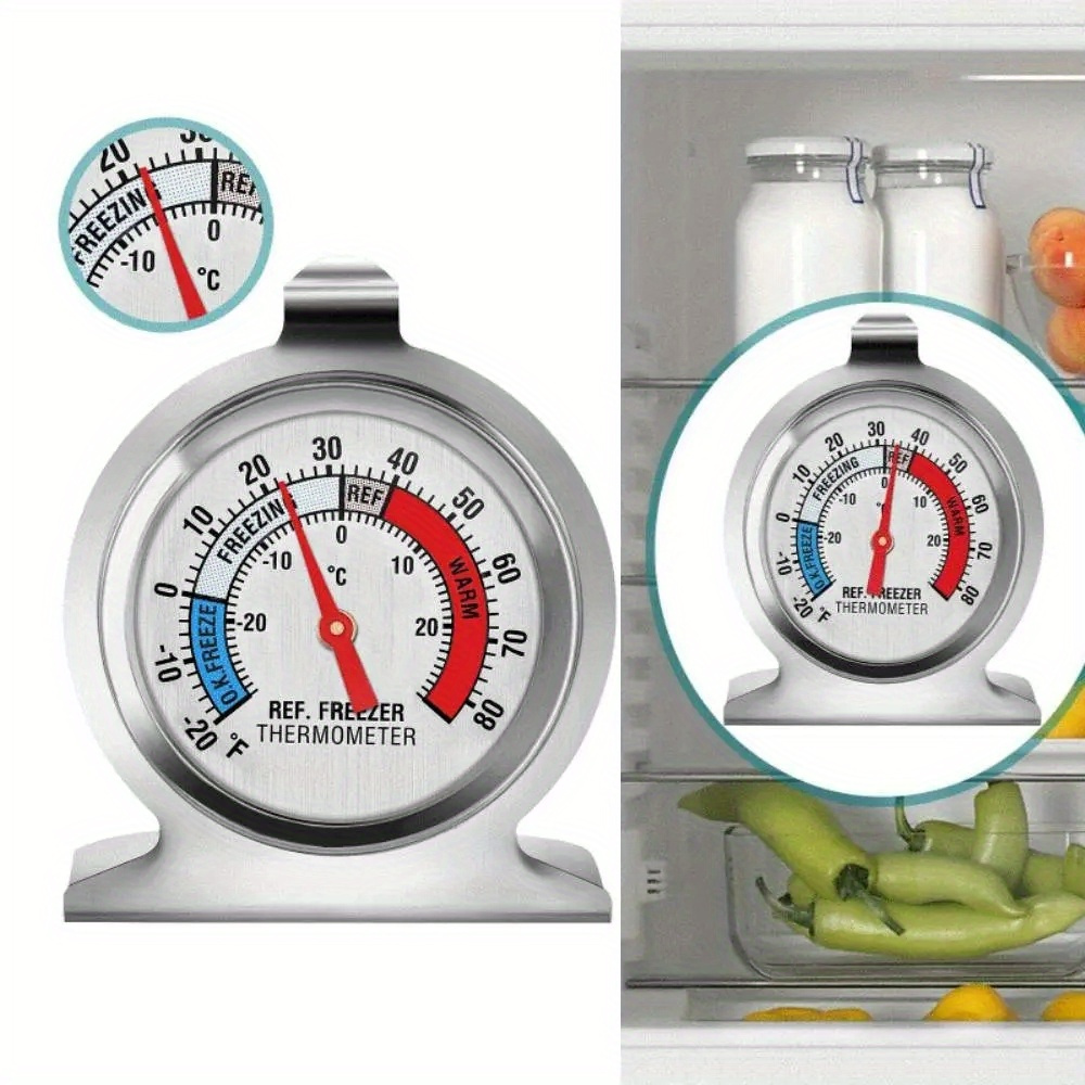 Thermometer, Stainless Steel Oven Thermometer, Classic Oven Thermometer,  Stainless Steel Refrigerator Freezer Thermometer, Oven Temperature Gauge,  Metal Easy-to-read Thermometer, Kitchen Stuff, Kitchen Accessaries - Temu