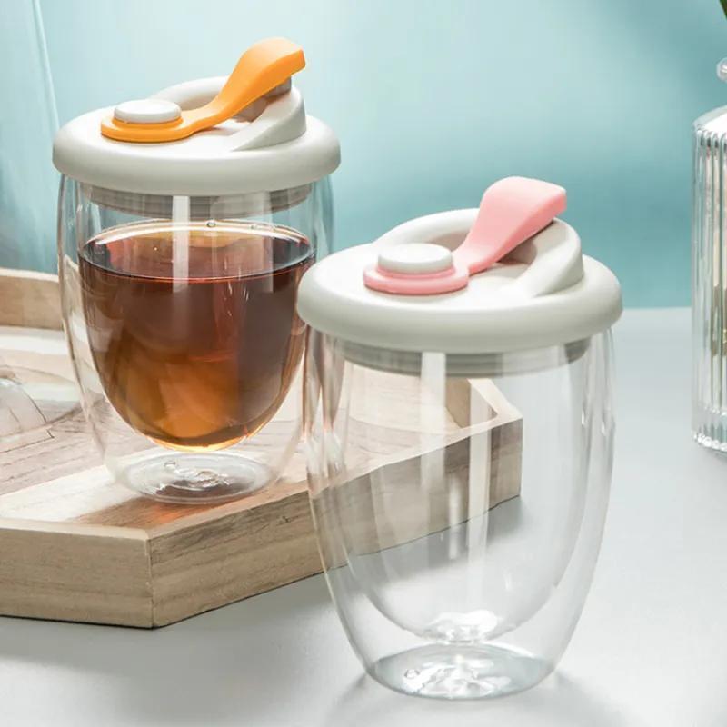 Transparent Disposable Cups with Lid Bubble Tea Coffee Water Cup